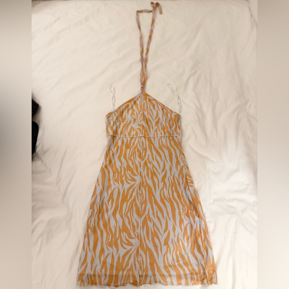 Etiquette White and Orange Mini Dress Size:S